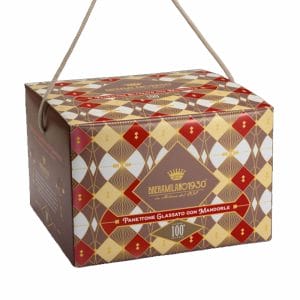 Breramilano panettone classico glassato con mandorle astucciato Art Déco-enoteca san lorenzo riccione