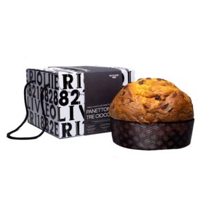 Olivieri Panettone Tre Cioccolati in Scatola da 1kg - enoteca san lorenzo riccione
