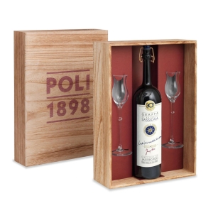 poli grappa sassicaia 2 bicchieri gift box-enoteca san lorenzo riccione