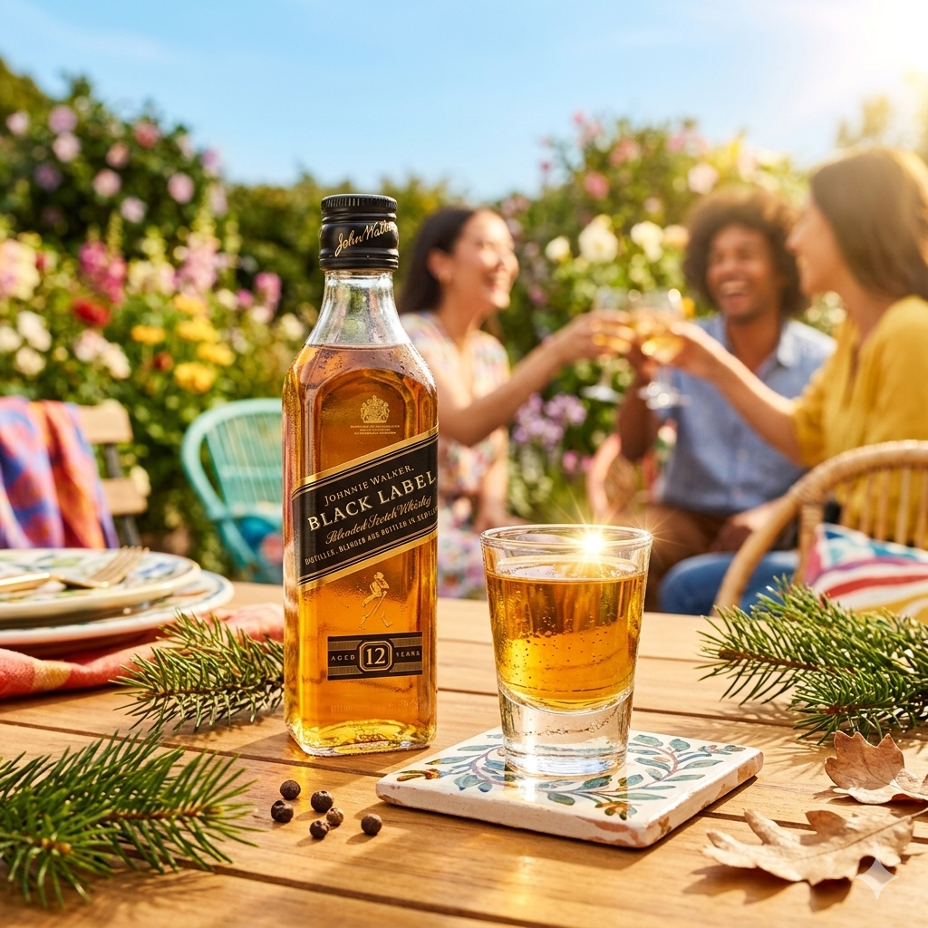 Johnnie Walker Black Label Blended Scotch Whisky Aged 12 Anni Mignon 5cl - immagine 2
